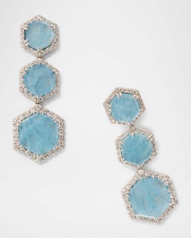 Eclipse Aquamarine Statement Earrings